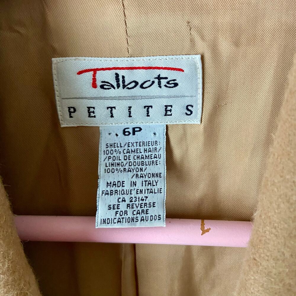 Vintage Talbots 100% Camel Hair Blazer Jacket 90s Minimalist - Picture 4 of 7
